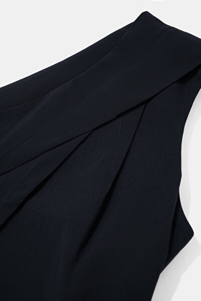 NAVY BLUE ONE SHOULDER DRESS 8