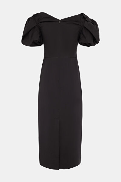 DARK BROWN OFF THE SHOULDER DRESS 8