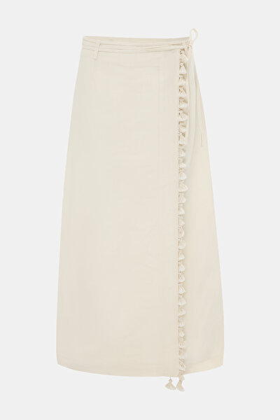 CREAM MIDI SKIRT 5