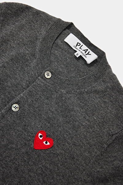 Comme Des Garcons Play Women Grey Cardıgan