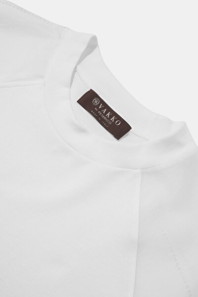 WHITE BASIC / ROUND NECKLINE SHORT SLEEVE TSHIRT 9