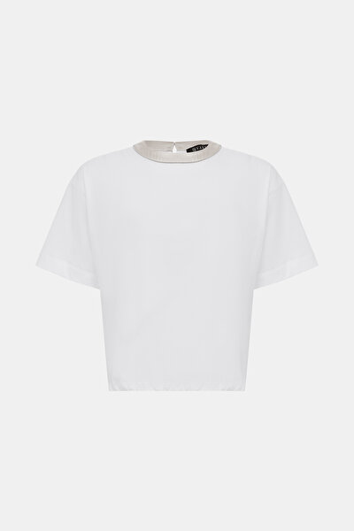 BEIGE BASIC / ROUND NECKLINE SHORT SLEEVE TSHIRT 4