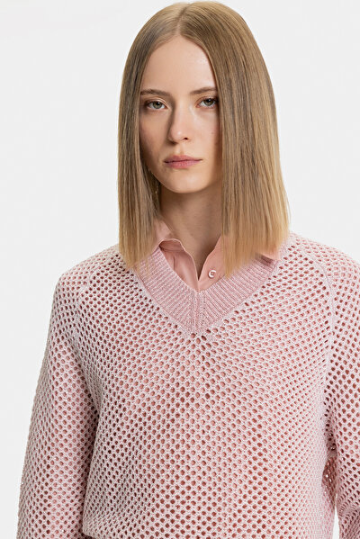 DRIED ROSE V NECK TRICOT 3