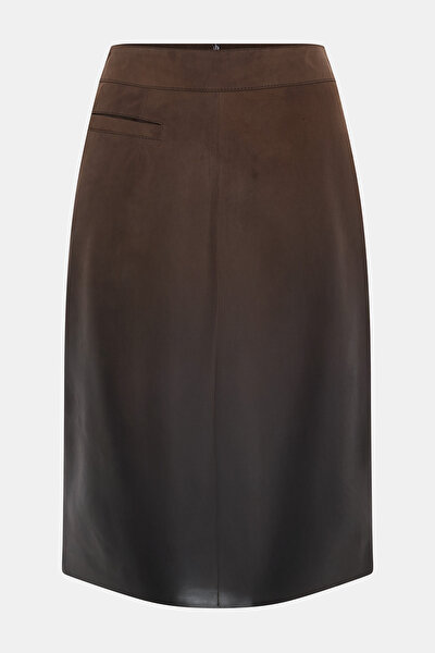 BLACK DEGRADE DESIGN LEATHER SKIRT 5