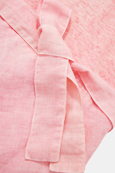 PEMBE KETEN ELBİSE 9