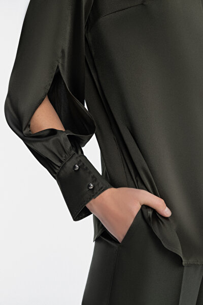 DARK GREEN LONG SLEEVE BLOUSE 3