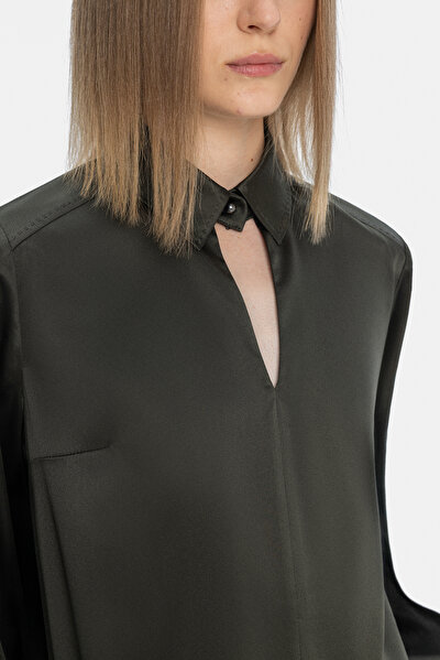 DARK GREEN LONG SLEEVE BLOUSE 4