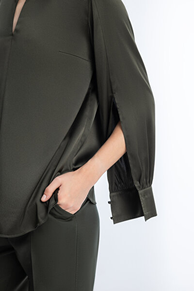DARK GREEN LONG SLEEVE BLOUSE 5