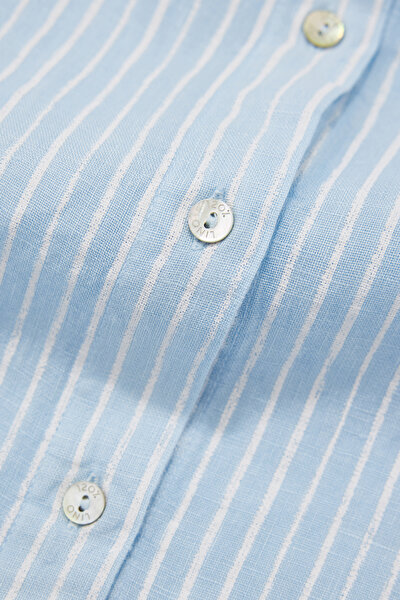 LIGHT BLUE OFF THE SHOULDER SHIRT 4