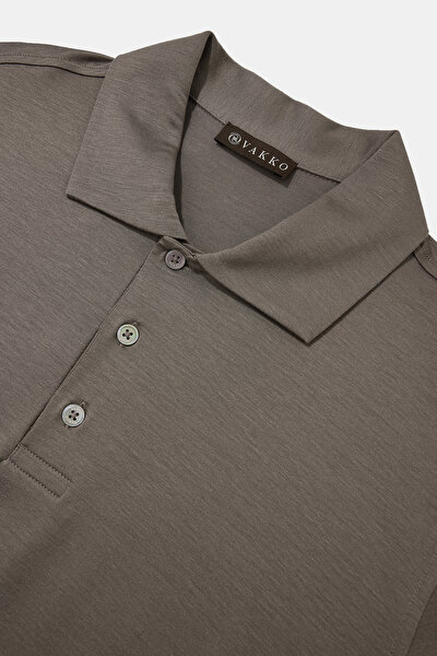 GREY POLO NECK SHORT SLEEVE TSHIRT 3