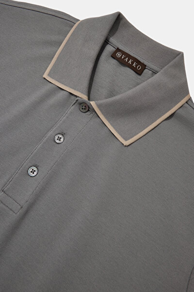 LIGHT BEIGE POLO NECK SHORT SLEEVE TSHIRT 3