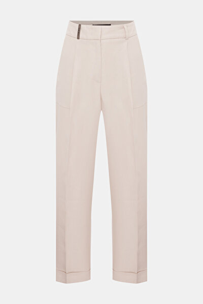 BEIGE WIDE LEG TROUSERS 4