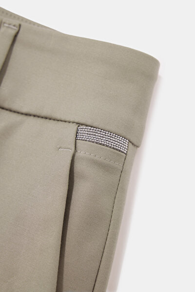 KHAKI WIDE LEG TROUSERS 9