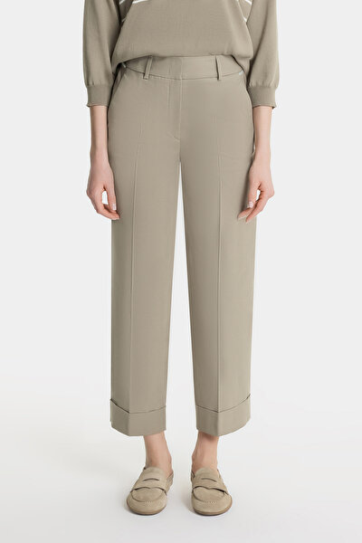 KHAKI WIDE LEG TROUSERS 3