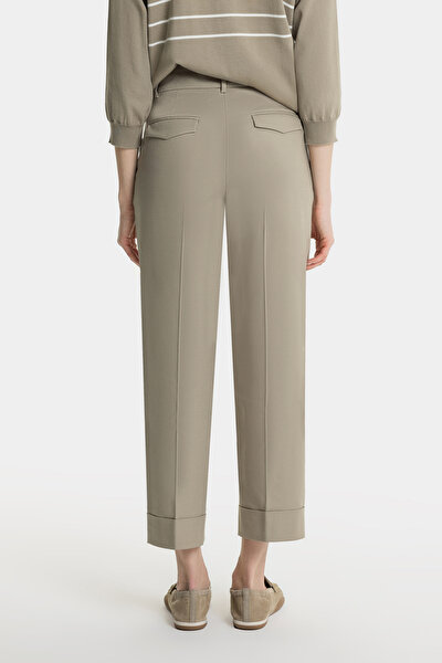 KHAKI WIDE LEG TROUSERS 4