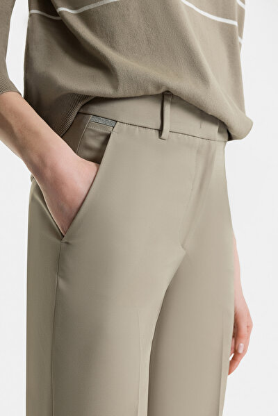KHAKI WIDE LEG TROUSERS 5