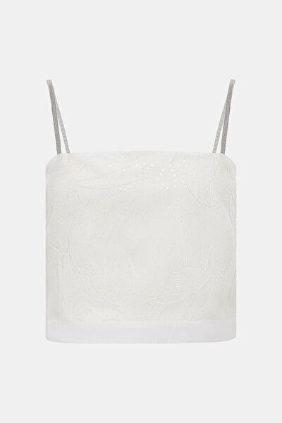 ECRU SQUARE SLEEVELESS SUSPENDER BLOUSE 8