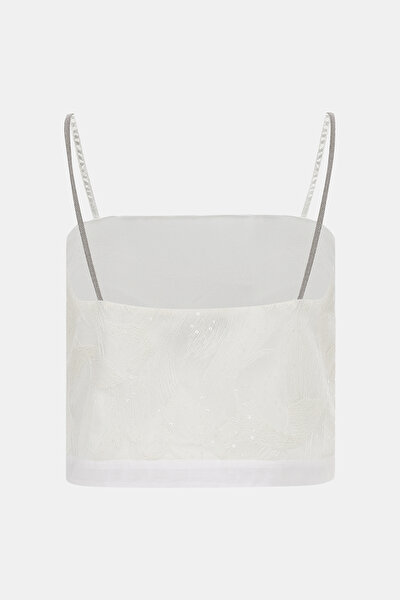 ECRU SQUARE SLEEVELESS SUSPENDER BLOUSE 9