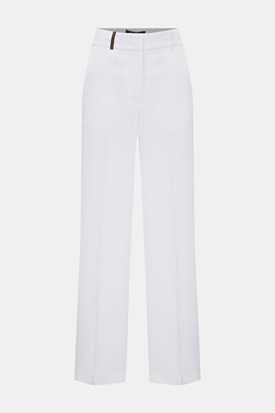 ECRU WIDE LEG TROUSERS 4