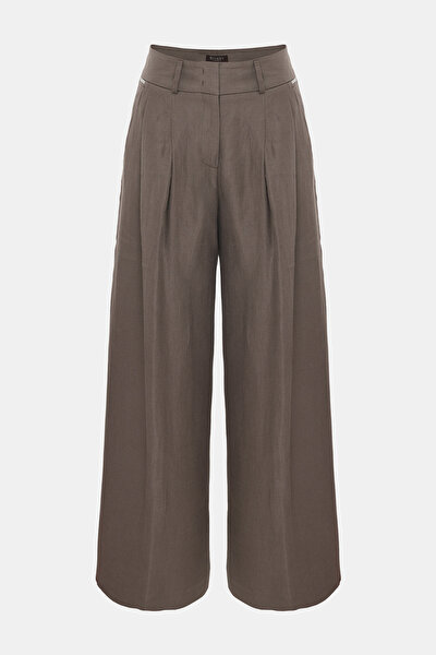 BROWN WIDE LEG TROUSERS 4