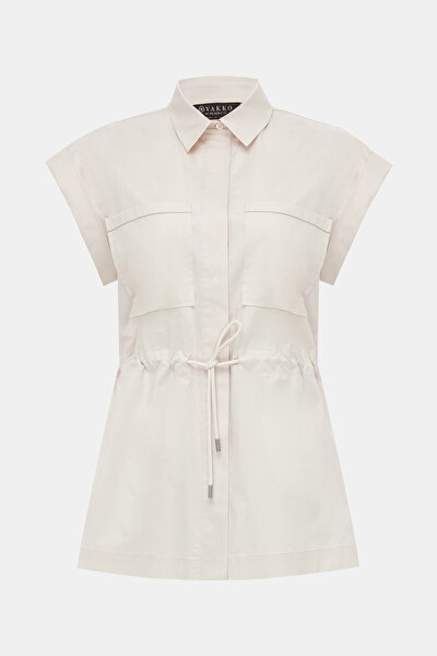 BEIGE OFF THE SHOULDER SHIRT 4