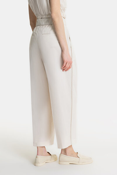 BEIGE WIDE LEG TROUSERS 3