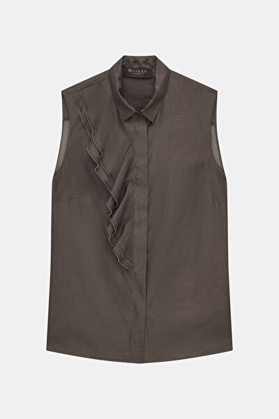 BROWN SLEEVELESS SHIRT 8