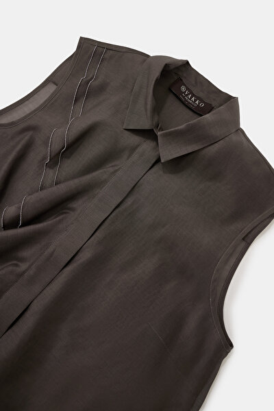 BROWN SLEEVELESS SHIRT 10