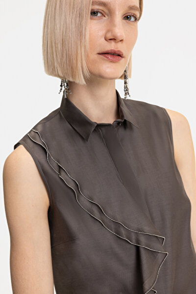 BROWN SLEEVELESS SHIRT 4