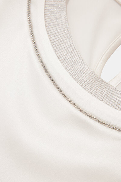 ECRU BASIC / ROUND NECKLINE SLEEVELESS BLOUSE 10