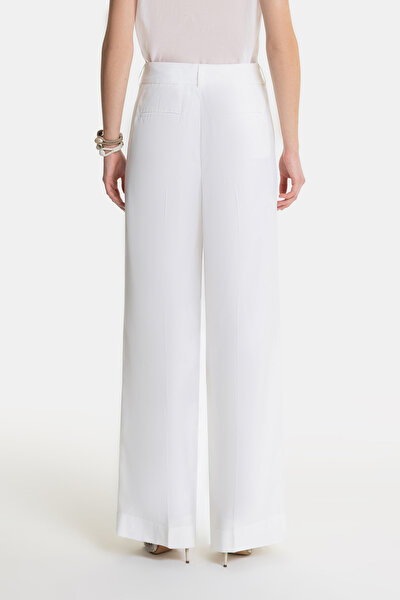 ECRU WIDE LEG TROUSERS 4