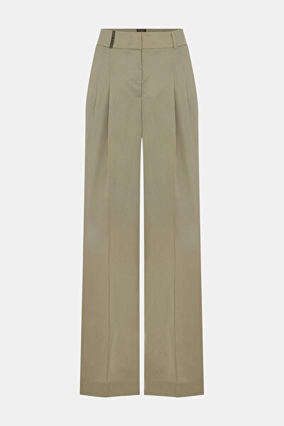 KHAKI WIDE LEG TROUSERS 5