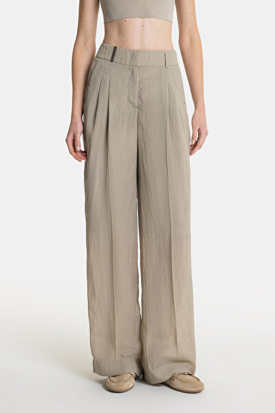 KHAKI WIDE LEG TROUSERS 3