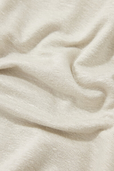 BEIGE V NECK OFF THE SHOULDER TSHIRT 4