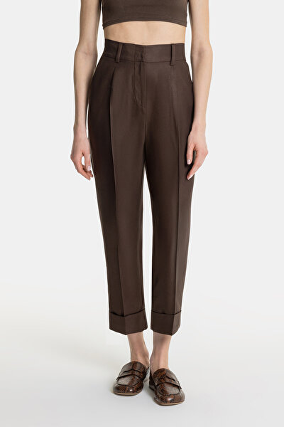 BROWN WIDE LEG TROUSERS 3