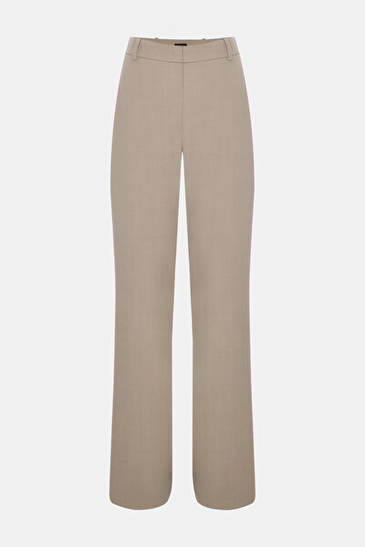 BEIGE STRAIGHT CUT TROUSERS 5