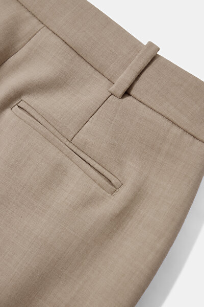 BEIGE STRAIGHT CUT TROUSERS 8