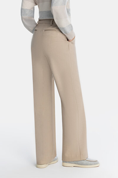 BEIGE STRAIGHT CUT TROUSERS 4