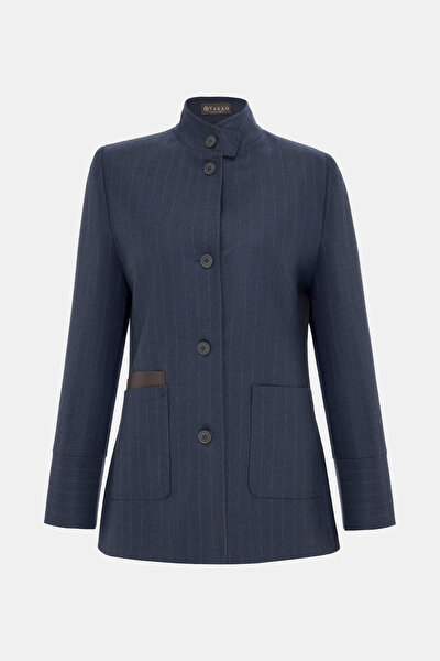 TAN MANDARIN COLLAR JACKET 9