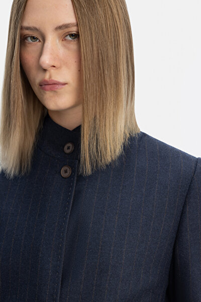 TAN MANDARIN COLLAR JACKET 4