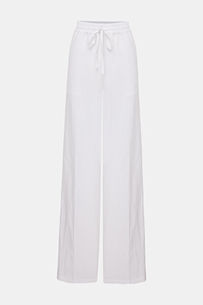 NAVY BLUE WIDE LEG TROUSERS 5