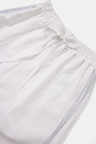 NAVY BLUE WIDE LEG TROUSERS 8