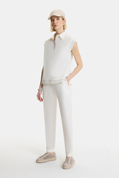 ECRU POLO NECK OFF THE SHOULDER BLOUSE 3