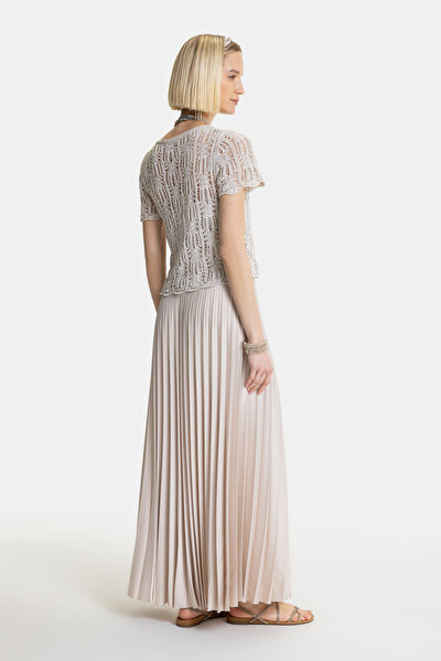 BEIGE SHORT SLEEVE DRESS 4