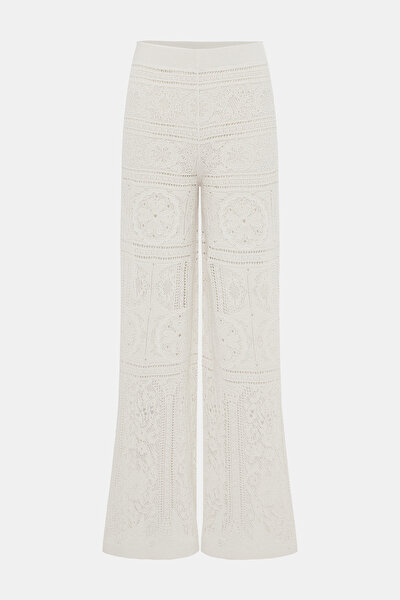 ECRU WIDE LEG TROUSERS 5