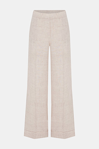 BEIGE WIDE LEG TROUSERS 4