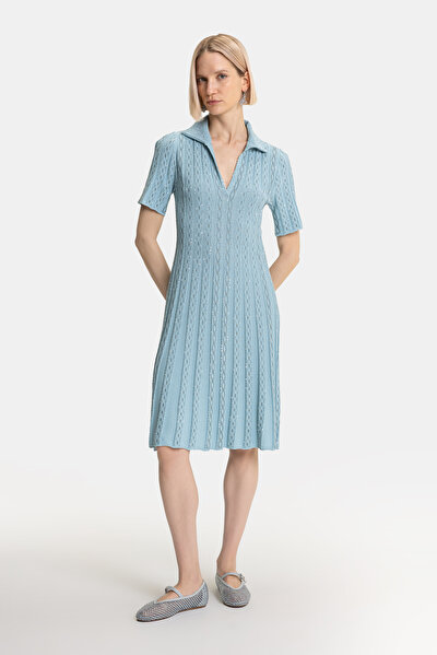 BLUE SHORT SLEEVE DRESS 5