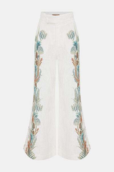 TAN WIDE LEG TROUSERS 5