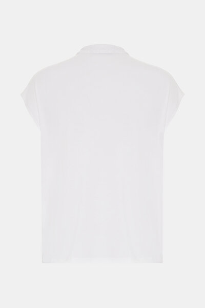 WHITE V NECK OFF THE SHOULDER TSHIRT 5