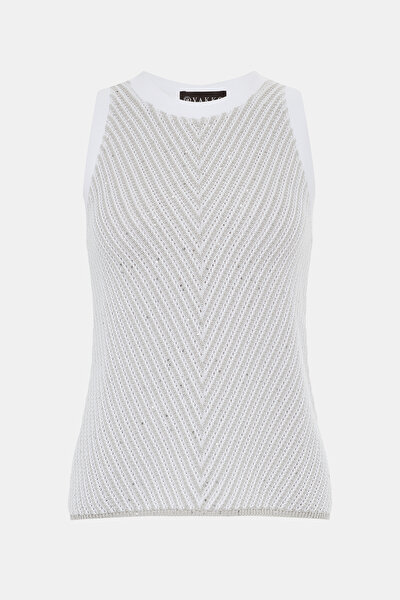 GREY BASIC / ROUND NECKLINE SLEEVELESS BLOUSE 8